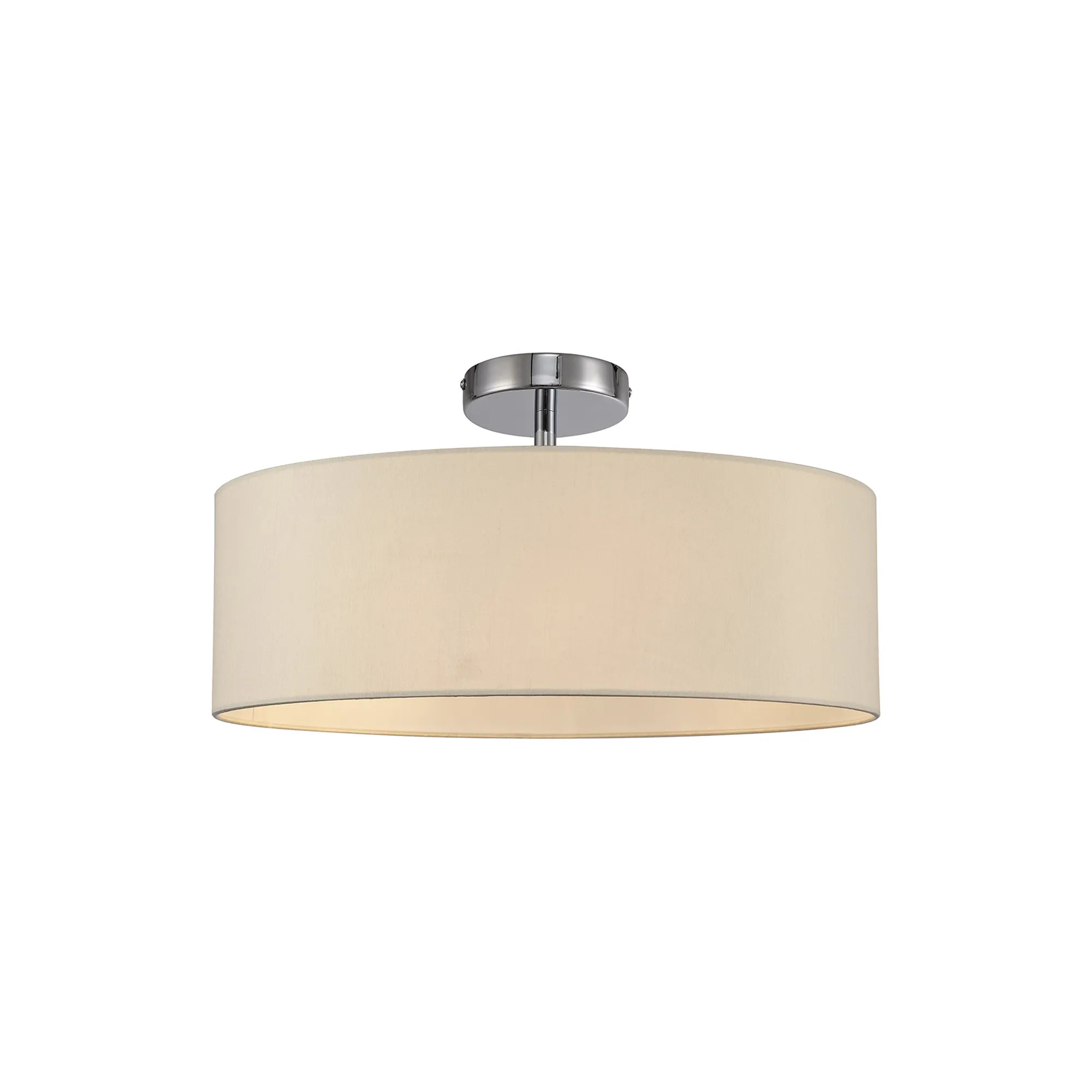 Baymont 45cm, Semi Flush 3 Light Polished Chrome, Ivory Pearl/White